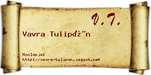 Vavra Tulipán névjegykártya